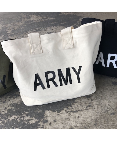 copine（コピン）の「再入荷！ARMYロゴトートバッグ/エコバッグ(3color)【クリックポスト対象商品】（トートバッグ・レディース・その他）」の2枚目の写真