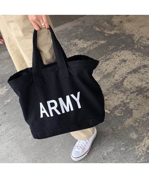 copine（コピン）の「再入荷！ARMYロゴトートバッグ/エコバッグ(3color)【クリックポスト対象商品】（トートバッグ・レディース・その他）」の9枚目の写真