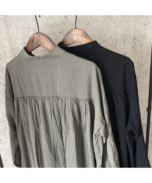 copine（コピン）の「再入荷！タックデザイン！ノーカラーロングシャツワンピース(2color)【クリックポスト対象商品】（シャツ/ブラウス・レディース・その他）」の15枚目の写真