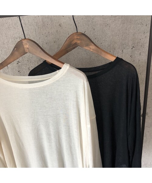 copine（コピン）の「ゆるっと抜け感！裾スリットシアーリブトップス(2color)【クリックポスト対象商品】（Tシャツ/カットソー・レディース・その他）」の14枚目の写真