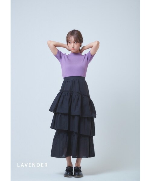 N WITH.（エヌウィズ）の「オープンショルダーサマーニット（ニット/セーター・レディース・グリーン/ブルー/ピンク/ブラック/ホワイト/パープル/その他・F）」の5枚目の写真