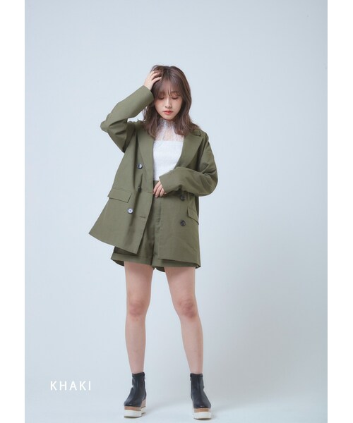 N WITH.（エヌウィズ）の「リネンタッチジャケット×ショートパンツ 