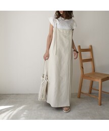 Lavish Gate | onepiece-04020　日本製　リネンデニム ジャンパードレススカート　生成り(ワンピース)