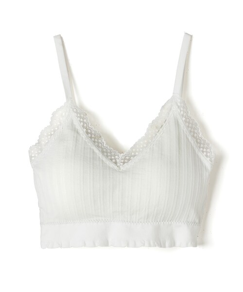 GRL（グレイル）の「ドットレースブラトップ（チューブトップ・レディース・ブラック/オフホワイト・M）」の2枚目の写真