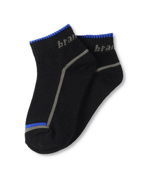 BRANSHES（ブランシェス）の「ロゴラインくるぶし丈ソックス（ソックス/靴下・キッズ・グレー/ブラック・9cm～21cm）」の2枚目の写真