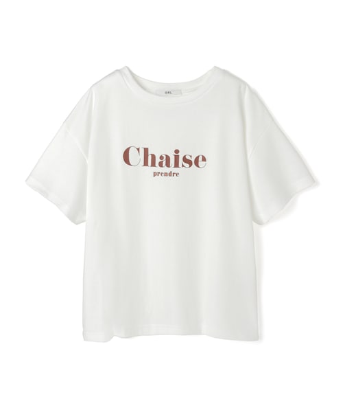 GRL（グレイル）の「ロゴTシャツ（Tシャツ/カットソー・レディース・モカ/オフホワイト・F）」の2枚目の写真