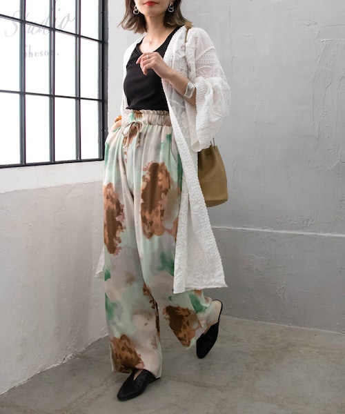 Sheson（シーズン）の「Sheson(シーズン)タイダイドロストルーズパンツ（その他パンツ・レディース・ミント/ブラック/ベージュ・FREE）」の2枚目の写真