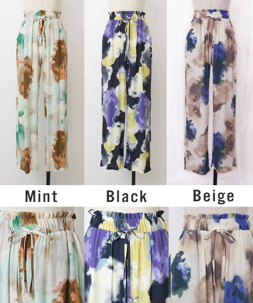 Sheson（シーズン）の「Sheson(シーズン)タイダイドロストルーズパンツ（その他パンツ・レディース・ミント/ブラック/ベージュ・FREE）」の10枚目の写真