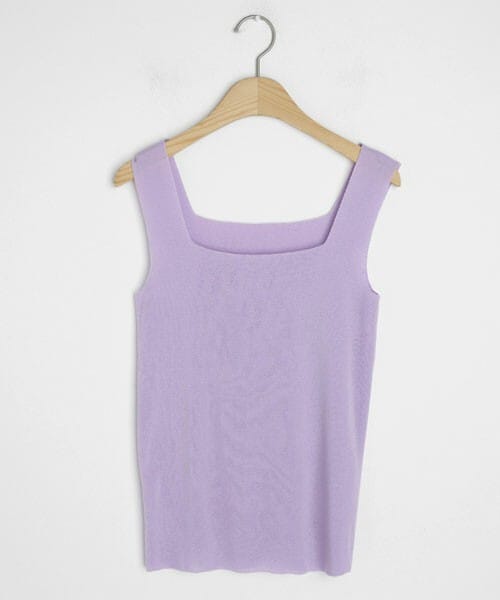 DHOLIC(ディーホリック)の「スクエアネックスリーブレス(タンクトップ・レディース・ホワイト/ベージュ/ブラック/ブルー/パープル・FREE)」の5枚目の写真