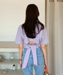 DHOLIC | バックタイTシャツ(Tシャツ/カットソー)