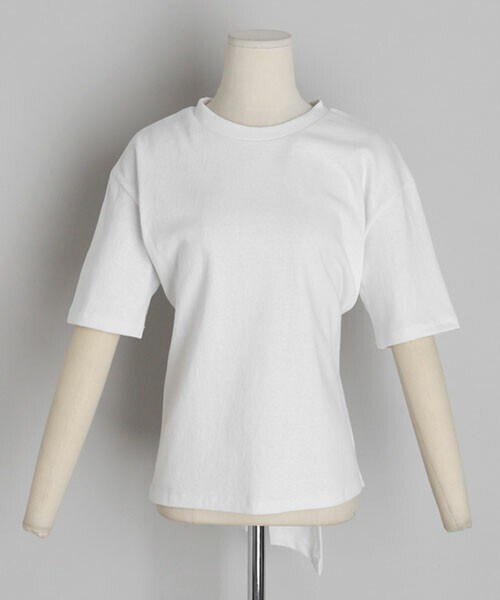 DHOLIC（ディーホリック）の「バックタイTシャツ（Tシャツ/カットソー・レディース・パープル/グリーン/ホワイト/ブラック・FREE）」の2枚目の写真