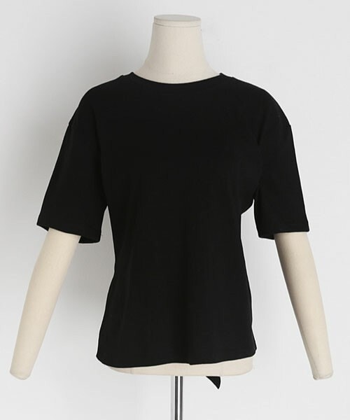 DHOLIC（ディーホリック）の「バックタイTシャツ（Tシャツ/カットソー・レディース・パープル/グリーン/ホワイト/ブラック・FREE）」の3枚目の写真