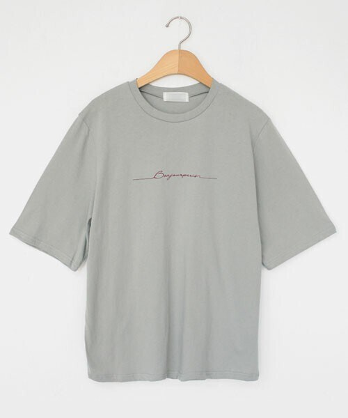 DHOLIC（ディーホリック）の「フロントレタリング半袖Tシャツ（Tシャツ/カットソー・レディース・ブラック/ベージュ/ホワイト/グレー・FREE）」の3枚目の写真