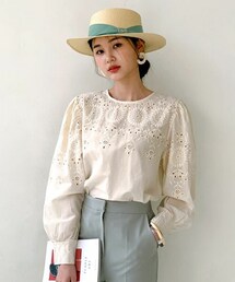DHOLIC | フラワー刺繍ブラウス(シャツ/ブラウス)