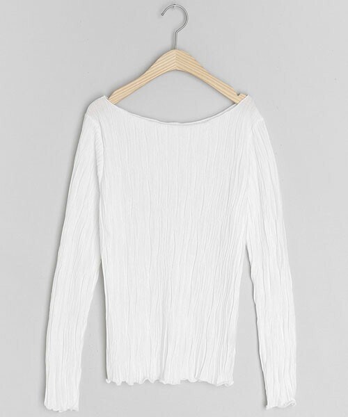 DHOLIC（ディーホリック）の「ラウンドリンクルTシャツ（Tシャツ/カットソー・レディース・ブルー/ホワイト/ベージュ/ブラック/ピンク・FREE）」の2枚目の写真