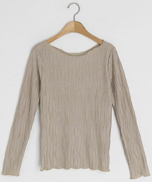 DHOLIC（ディーホリック）の「ラウンドリンクルTシャツ（Tシャツ/カットソー・レディース・ブルー/ホワイト/ベージュ/ブラック/ピンク・FREE）」の4枚目の写真