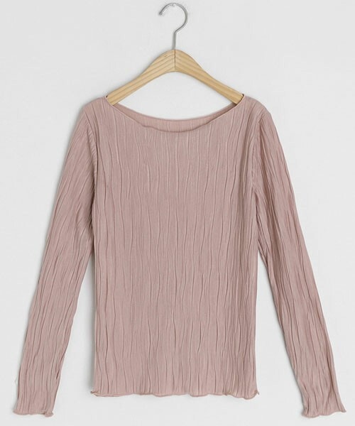 DHOLIC（ディーホリック）の「ラウンドリンクルTシャツ（Tシャツ/カットソー・レディース・ブルー/ホワイト/ベージュ/ブラック/ピンク・FREE）」の5枚目の写真