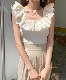 DHOLIC | レーススクエアネックスリーブレス(タンクトップ)