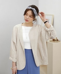 DHOLIC | リネン混ノーカラージャケット(その他アウター)