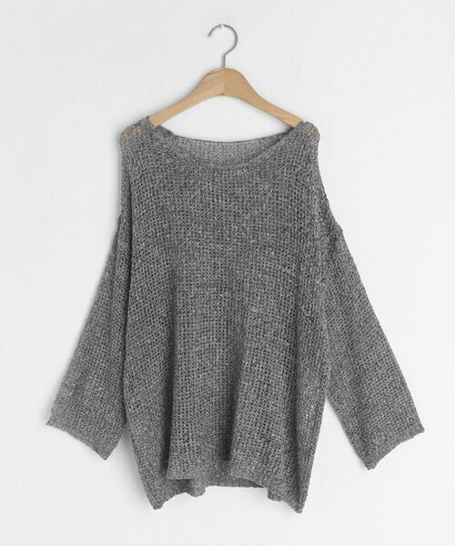 DHOLIC（ディーホリック）の「シアールーズニット（ニット/セーター・レディース・ホワイト/ブラウン/ベージュ/グリーン/ブルー/グレー/ブラック・FREE）」の3枚目の写真