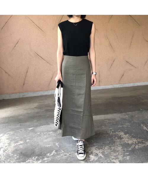 copine（コピン）の「大人スカートスタイル！シンプルリネンブレンドロングスカート (3color)【クリックポスト対象商品】（スカート・レディース・その他）」の11枚目の写真