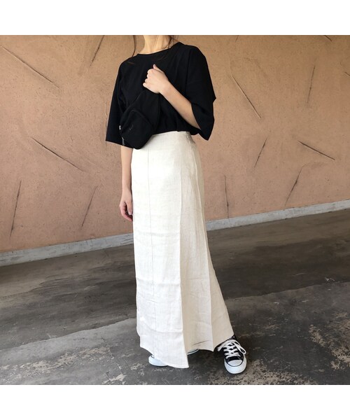 copine（コピン）の「大人スカートスタイル！シンプルリネンブレンドロングスカート (3color)【クリックポスト対象商品】（スカート・レディース・その他）」の7枚目の写真