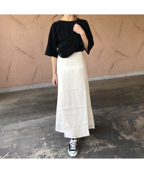 copine（コピン）の「大人スカートスタイル！シンプルリネンブレンドロングスカート (3color)【クリックポスト対象商品】（スカート・レディース・その他）」の5枚目の写真