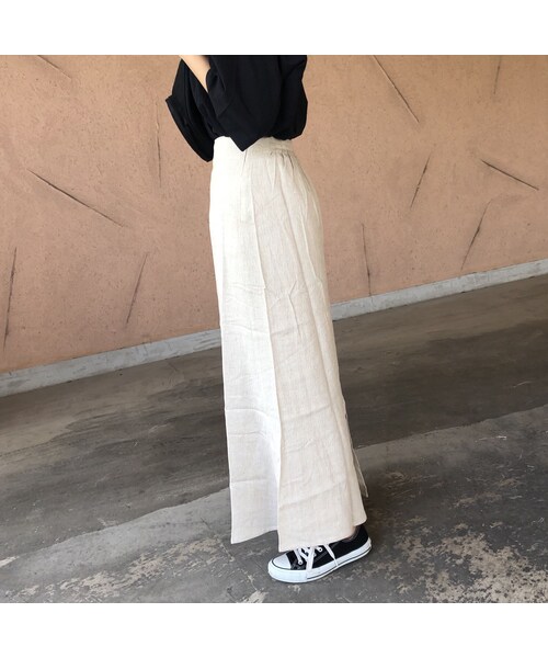 copine（コピン）の「大人スカートスタイル！シンプルリネンブレンドロングスカート (3color)【クリックポスト対象商品】（スカート・レディース・その他）」の9枚目の写真