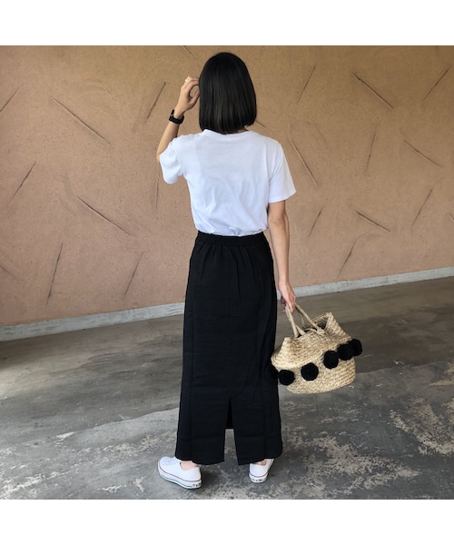 copine（コピン）の「大人スカートスタイル！シンプルリネンブレンドロングスカート (3color)【クリックポスト対象商品】（スカート・レディース・その他）」の3枚目の写真