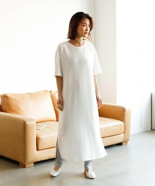 Auntie Rosa Holiday（アンティローザホリデー）の「ホイップコットンワンピース（ワンピース・レディース・ベージュ/ホワイト/グレー/ブラウン・FREE）」の2枚目の写真