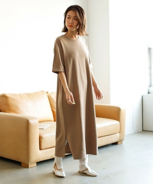 Auntie Rosa Holiday（アンティローザホリデー）の「ホイップコットンワンピース（ワンピース・レディース・ベージュ/ホワイト/グレー/ブラウン・FREE）」の4枚目の写真