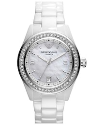EMPORIO ARMANI | Emporio Armani Medium Round Crystal & Ceramic Watch, 39mm(アナログ腕時計)