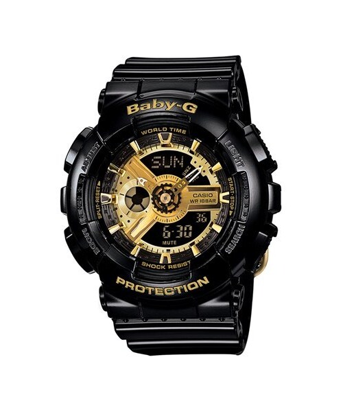 BABY-G(ベイビージー)の「Baby-G 'Mini Gloss' Ana-Digi Watch, 43mm(アナログ腕時計・レディース・Black/ Gold/White)」の1枚目の写真