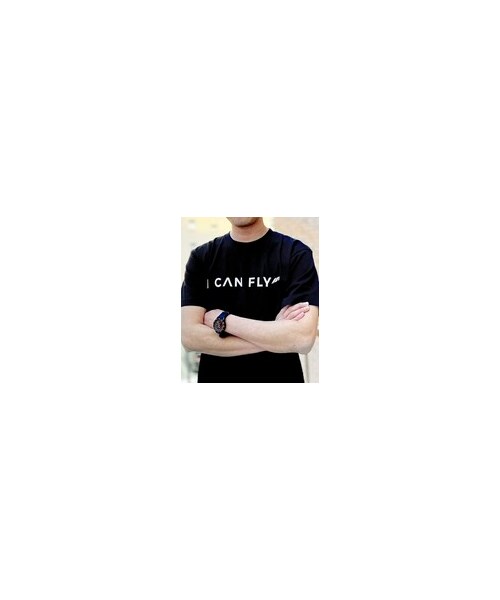 I CAN FLY（アイキャンフライ）の「【ICANFLY】LOGO-T_BLACK（Tシャツ/カットソー・レディース・ブラック・XS/S/M/L/XL）」の2枚目の写真