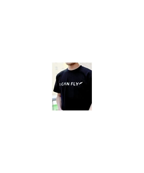 I CAN FLY（アイキャンフライ）の「【ICANFLY】LOGO-T_BLACK（Tシャツ/カットソー・レディース・ブラック・XS/S/M/L/XL）」の3枚目の写真