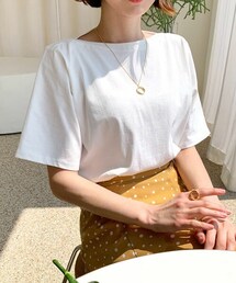 DHOLIC | ボートネック半袖Tシャツ(Tシャツ/カットソー)