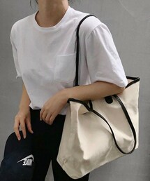 MKT | 【ACT -fascination design-】フェイクレザーパイピング キャンバストート(トートバッグ)