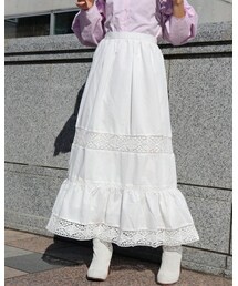 i.Rina | コットンレース切替ロングスカート(スカート)