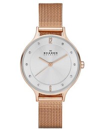 SKAGEN | Skagen 'Anita' Crystal Index Mesh Strap Watch, 30mm(アナログ腕時計)
