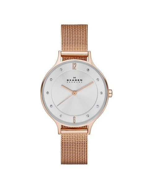 SKAGEN(スカーゲン)の「Skagen 'Anita' Crystal Index Mesh Strap Watch, 30mm(アナログ腕時計・レディース・Rose Gold)」の1枚目の写真