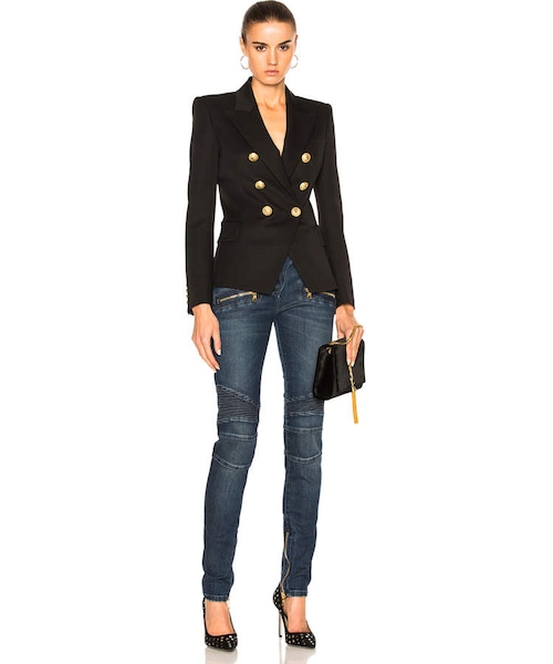 BALMAIN ブラック テーラードジャケット 36 BALMAIN ブラック