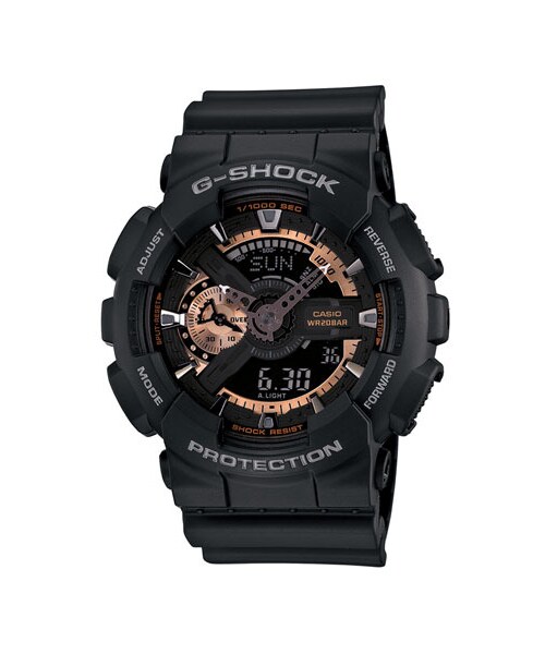 G-SHOCK(ジーショック)の「G-Shock 'X-Large' Rose Gold Dial Watch, 55mm(アナログ腕時計・レディース・Black/ Rosegold)」の1枚目の写真
