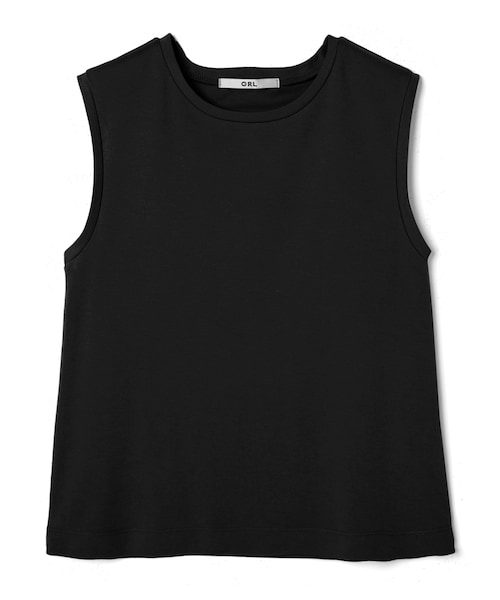GRL(グレイル)の「ベーシックノースリーブトップス(Tシャツ/カットソー・レディース・ベージュ/ブラック/カーキ・M/F)」の2枚目の写真