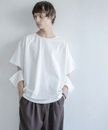 act'm | act'm ビッグシルエット 袖 切込み デザイン 半袖 Tシャツ(Tシャツ/カットソー)