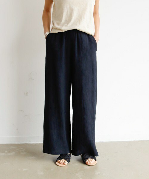 Auntie Rosa Holiday（アンティローザホリデー）の「ガーゼルーズパンツ（その他パンツ・レディース・パープル/ブラック/ホワイト/グリーン・FREE）」の3枚目の写真