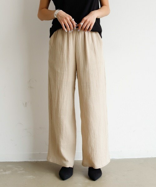 Auntie Rosa Holiday（アンティローザホリデー）の「ガーゼルーズパンツ（その他パンツ・レディース・パープル/ブラック/ホワイト/グリーン・FREE）」の2枚目の写真