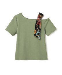 GRL | アシンメトリーショルダースカーフリブテレコトップス(Tシャツ/カットソー)