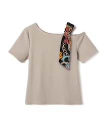 GRL | アシンメトリーショルダースカーフリブテレコトップス(Tシャツ/カットソー)
