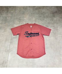 Supreme - Pink スネークロゴ半袖ベースボールシャツ