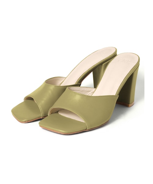 GRL（グレイル）の「スクエアトゥミュールサンダル（サンダル・レディース・ベージュ/パイソン/オフホワイト/ブラウン/キャメル/オリーブ/マスタード・24.5）」の5枚目の写真